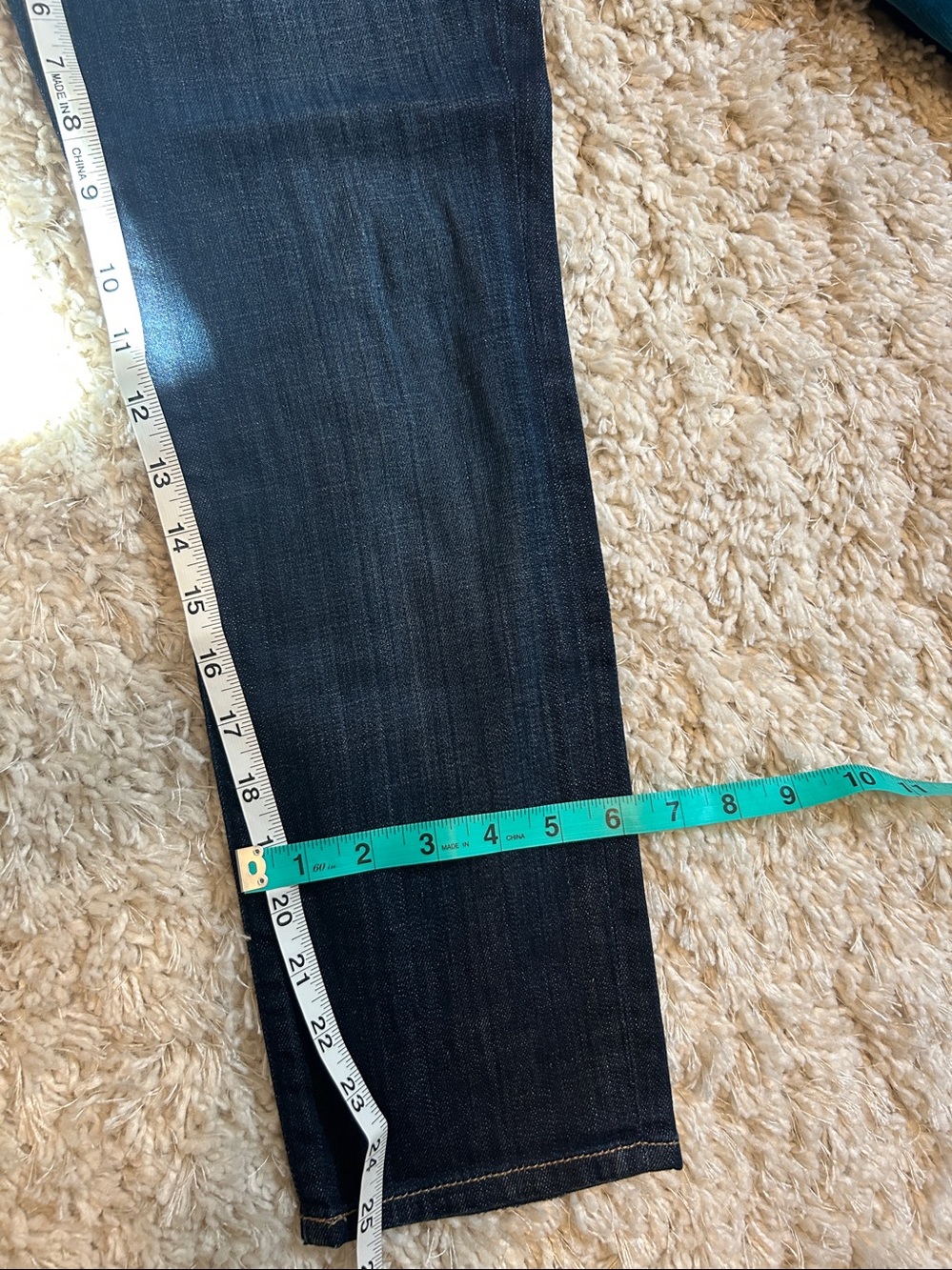 7 For all Mankind: Brand Dark Indigo Slim Straight Jeans - Picture 5 of 6